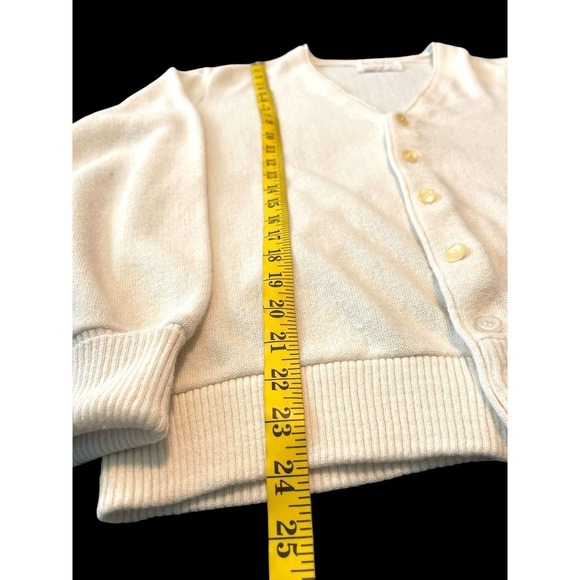 VTG Jantzen 60's Knit Wool Blend Cardigan Sweater USA Unisex Cream White M - Picture 8 of 11